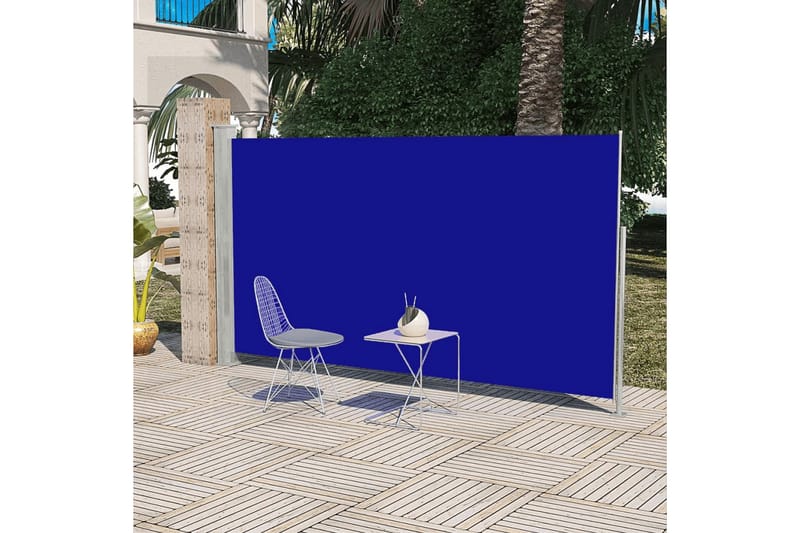 Sidemarkise Til Terrasse 160 X 300 Cm Blå - Blå - Havemøbler - Solafskærmning - Markiser - Balkonmarkise