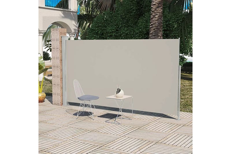 Sidemarkise Til Terrasse 160 X 300 Cm Cremefarvet - Creme - Havemøbler - Solafskærmning - Markiser - Balkonmarkise
