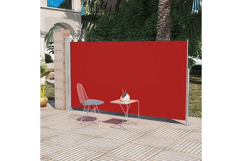Sidemarkise Til Terrasse 160 X 300 Cm Rød - Rød - Havemøbler - Solafskærmning - Markiser - Balkonmarkise