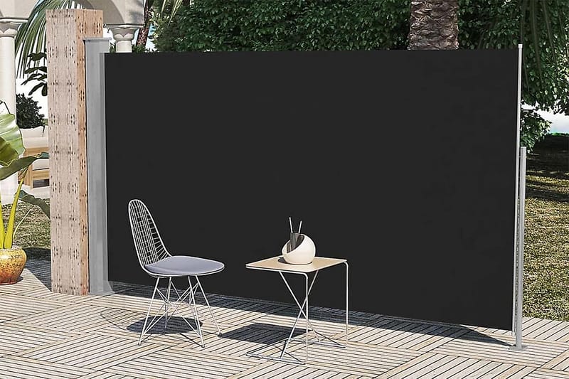 Sidemarkise Til Terrasse 160 X 300 Cm Sort - Sort - Havemøbler - Solafskærmning - Markiser - Balkonmarkise