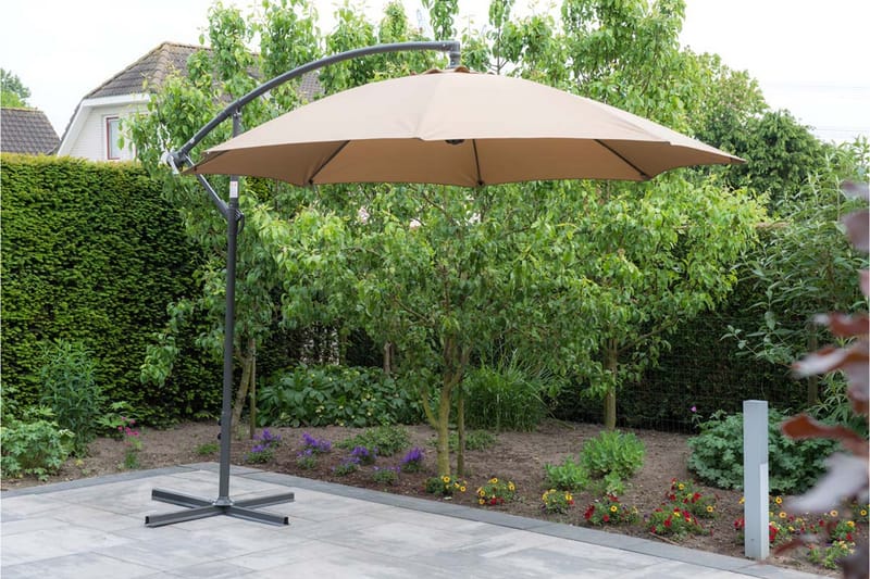 Athene Parasol 300 cm Sort/Taupe - Garden Impressions - Parasoller