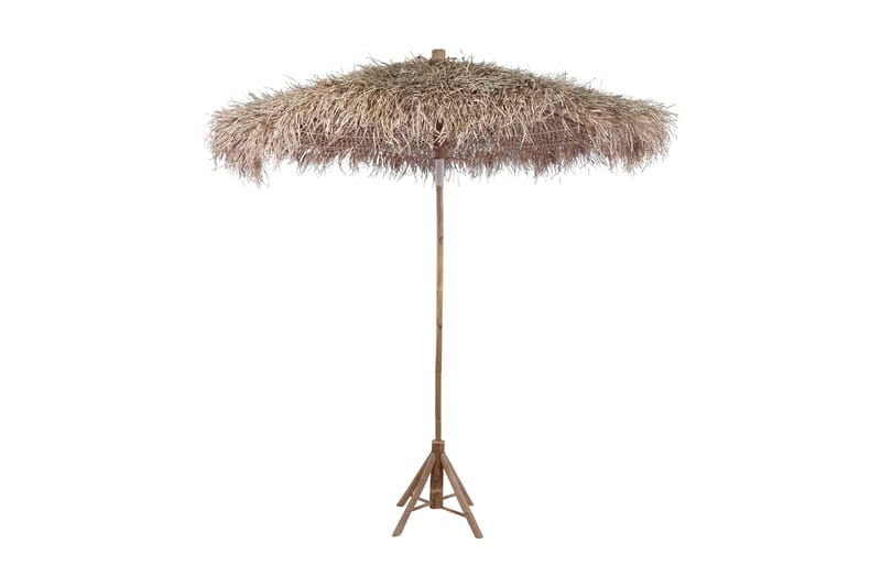 Bambusparasol Med Tag Af Bananblade 210 Cm - Brun - Havemøbler - Solafskærmning - Parasoller