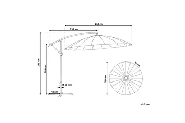 Calabria Ii Parasol 235 cm - Grå - Havemøbler - Solafskærmning - Parasoller - Hængeparasol