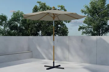 Cerox parasol 270 cm udendørs - Beige - Havemøbler - Solafskærmning - Parasoller - Baliparasol