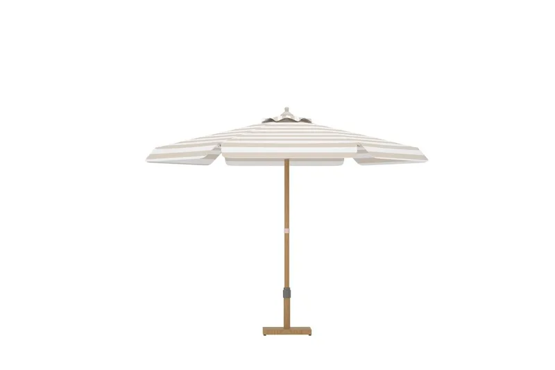 Cerox parasol 270 cm udendørs, Hvid, stribet