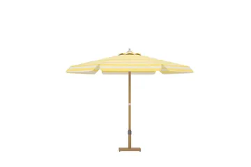 Cerox parasol 270 cm udendørs - Gul og hvid, stribet - Havemøbler - Solafskærmning - Parasoller - Balkonparasol