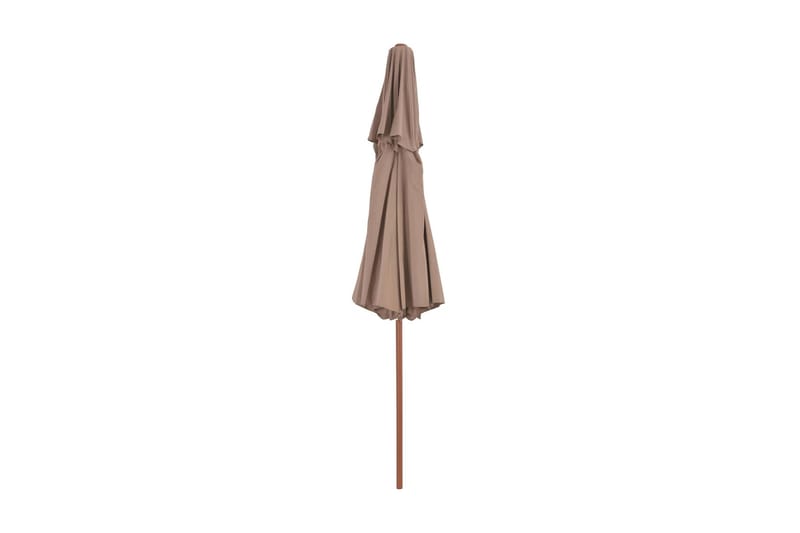 Dobbelt Parasol Med Træstang 270 Cm Gråbrun - Brun - Havemøbler - Solafskærmning - Parasoller