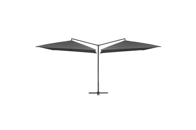 Dobbelt Parasol med Stålstang 250x250 cm Antracitgrå - Grå - Parasoller