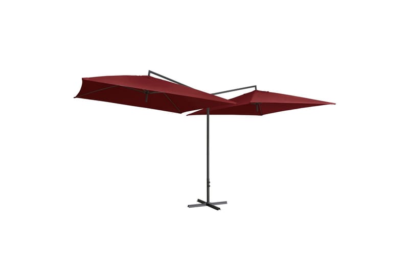 Dobbelt Parasol med Stålstang 250x250 cm Bordeauxfarvet - Rød - Parasoller