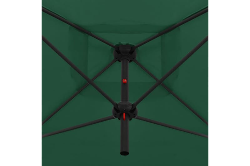 Dobbelt Parasol med Stålstang 250x250 cm Grøn - Grøn - Havemøbler - Solafskærmning - Parasoller