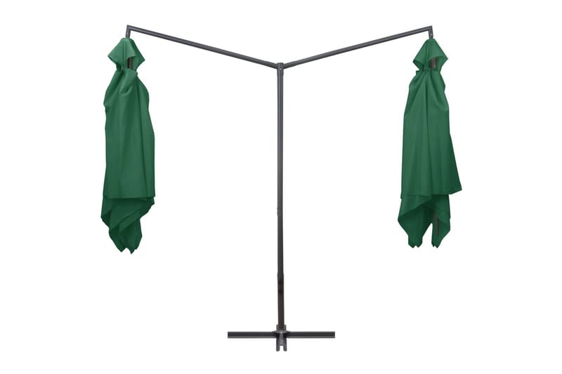 Dobbelt Parasol med Stålstang 250x250 cm Grøn - Grøn - Havemøbler - Solafskærmning - Parasoller