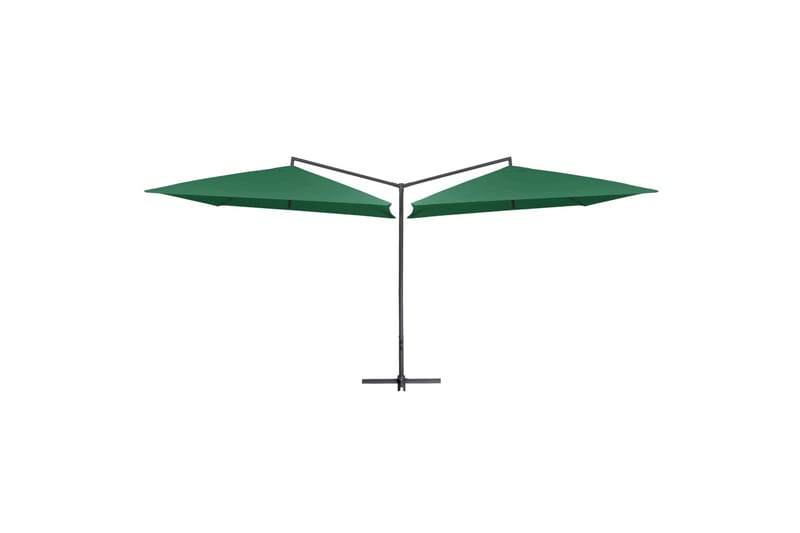 Dobbelt Parasol med Stålstang 250x250 cm Grøn - Grøn - Havemøbler - Solafskærmning - Parasoller