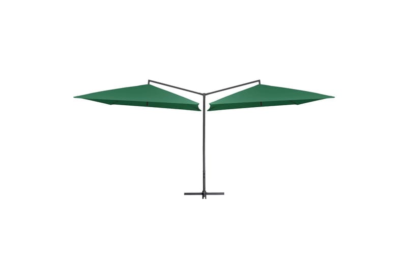 Dobbelt Parasol med Stålstang 250x250 cm Grøn - Grøn - Parasoller