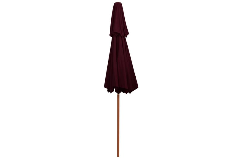dobbelt parasol med træstang 270 cm bordeaux - Rød - Havemøbler - Solafskærmning - Parasoller