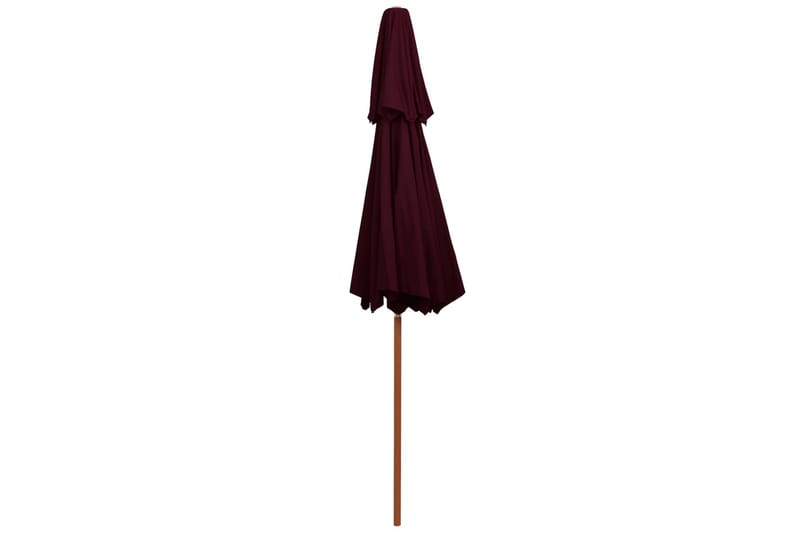 dobbelt parasol med træstang 270 cm bordeaux - Rød - Parasoller