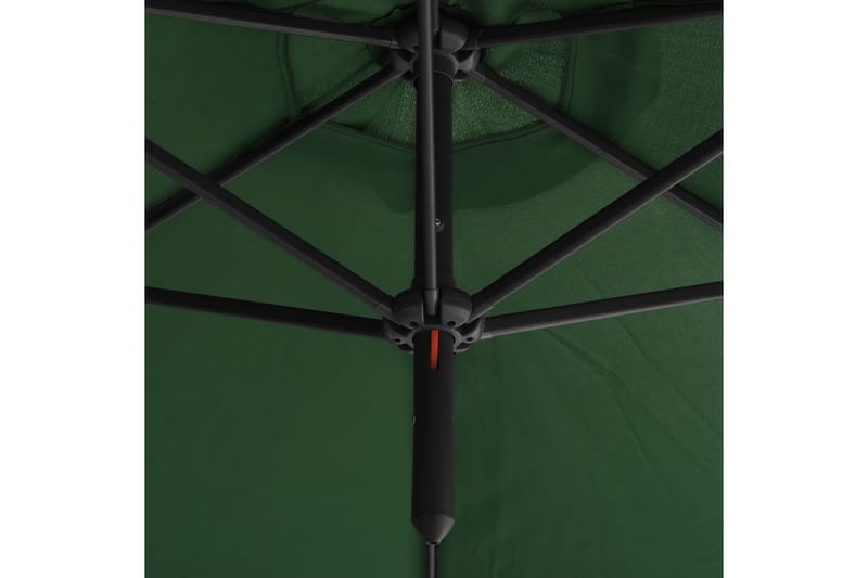 dobbelt parasol med stålstang 600 cm grøn - Grøn - Havemøbler - Solafskærmning - Parasoller