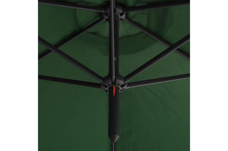 dobbelt parasol med stålstang 600 cm grøn - Grøn - Parasoller