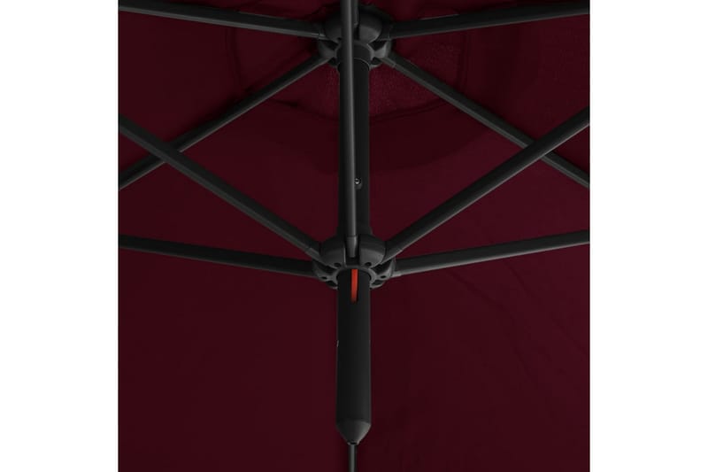 dobbelt parasol med stålstang 600 cm bordeauxfarvet - Rød - Parasoller