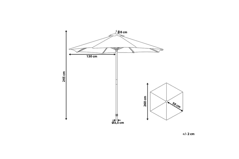 Ferentillo Parasol 245 cm - Beige - Havemøbler - Solafskærmning - Parasoller - Balkonparasol