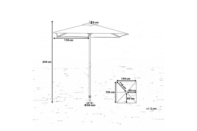 Flamenco Parasol 244 cm - Beige - Parasoller