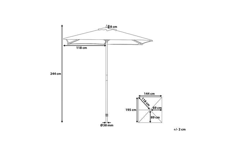 Flamenco Parasol 244 cm - Blå - Parasoller