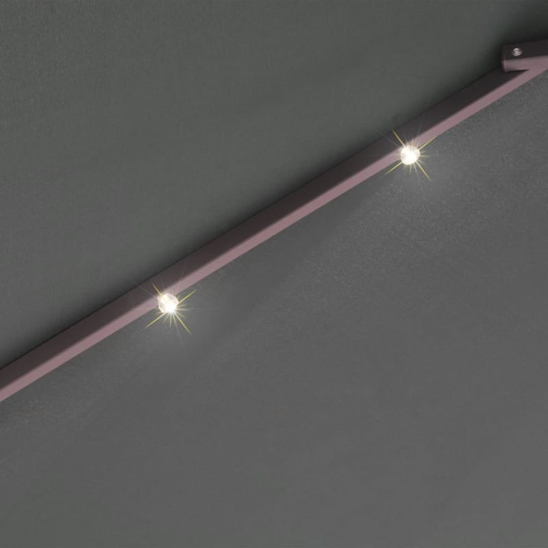 Hængende Parasol Med Led-Belysning 300 Cm Grøn Metalstang - Grøn - Havemøbler - Solafsk�ærmning - Parasoller