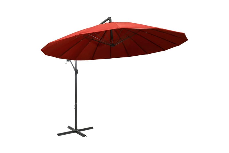 Hængende Parasol 3 m Aluminiumsstang Terracotta - Orange - Havemøbler - Solafskærmning - Parasoller