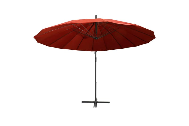 Hængende Parasol 3 m Aluminiumsstang Terracotta - Orange - Havemøbler - Solafskærmning - Parasoller