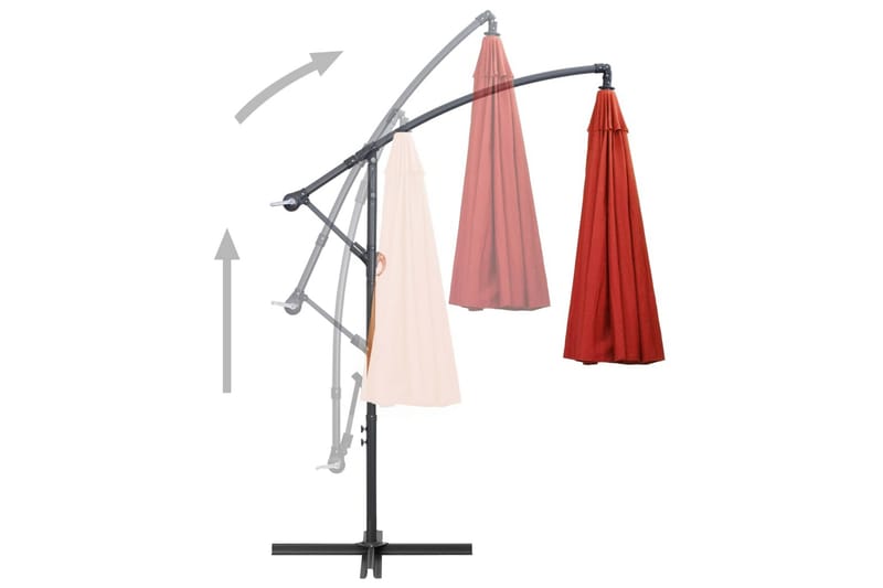 Hængende Parasol 3 m Aluminiumsstang Terracotta - Orange - Havemøbler - Solafskærmning - Parasoller