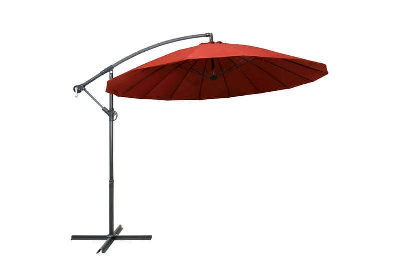 Hængende Parasol 3 m Aluminiumsstang Terracotta - Orange - Havemøbler - Solafskærmning - Parasoller