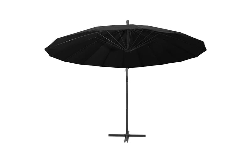 Hængende Parasol 3 m Aluminiumsstang Sort - Sort - Havemøbler - Solafskærmning - Parasoller
