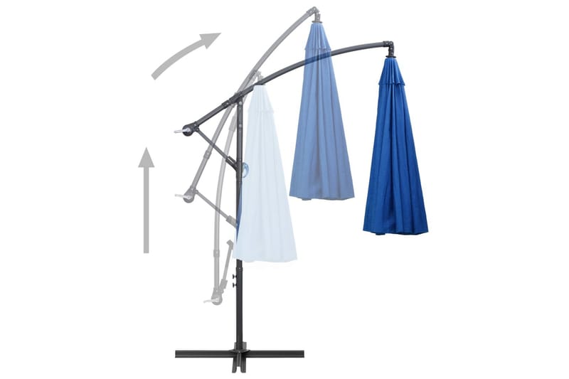 Hængende Parasol 3 M Aluminiumsstang Blå - Blå - Havemøbler - Solafskærmning - Parasoller