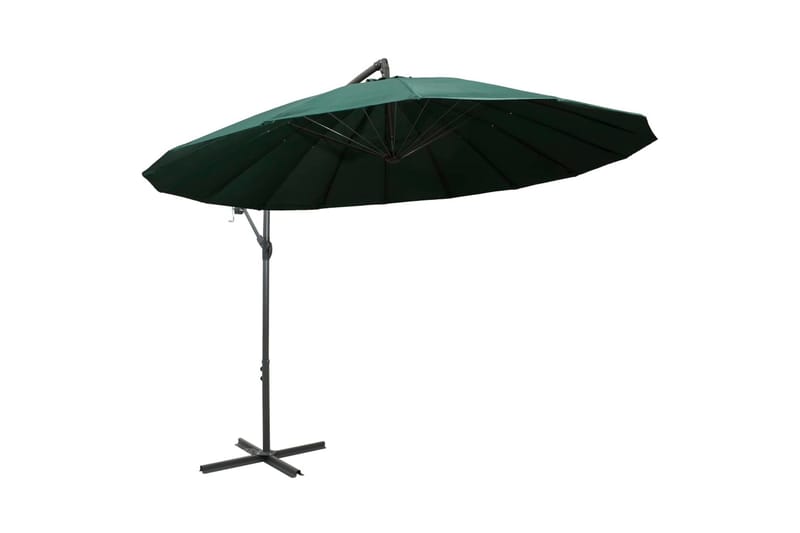 Hængende Parasol 3 m Aluminiumsstang Grøn - Grøn - Havemøbler - Solafskærmning - Parasoller