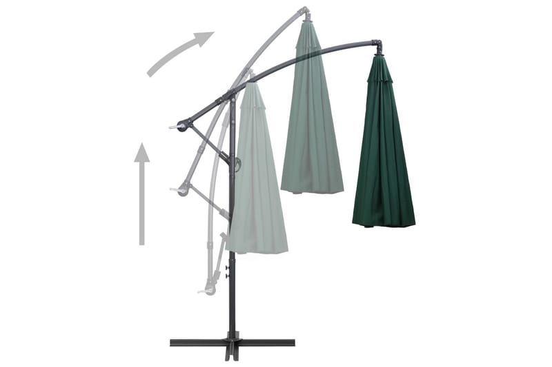 Hængende Parasol 3 m Aluminiumsstang Grøn - Grøn - Havemøbler - Solafskærmning - Parasoller