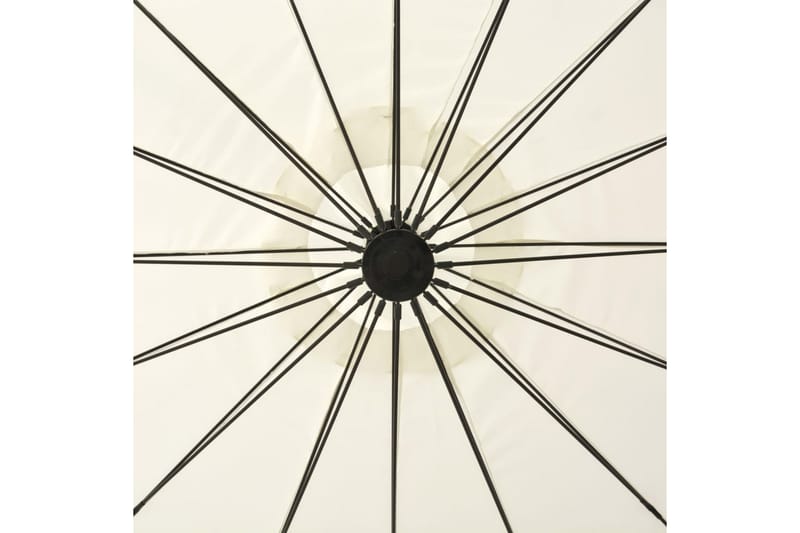 Hængende Parasol 3 m Aluminiumsstang Hvid - Hvid - Havemøbler - Solafskærmning - Parasoller