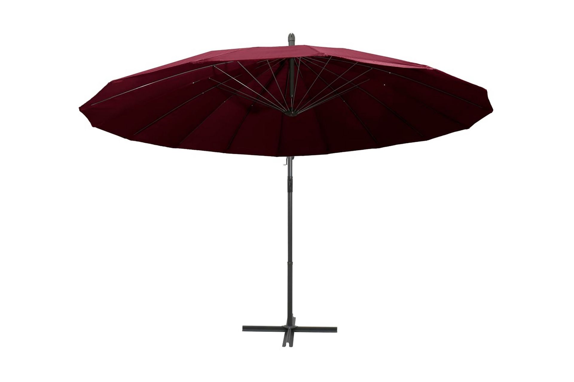 Hængende Parasol 3 m Aluminiumsstang Bordeaux - Rød - Havemøbler - Solafskærmning - Parasoller