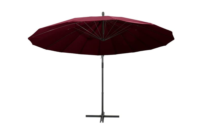 Hængende Parasol 3 m Aluminiumsstang Bordeaux - Rød - Parasoller