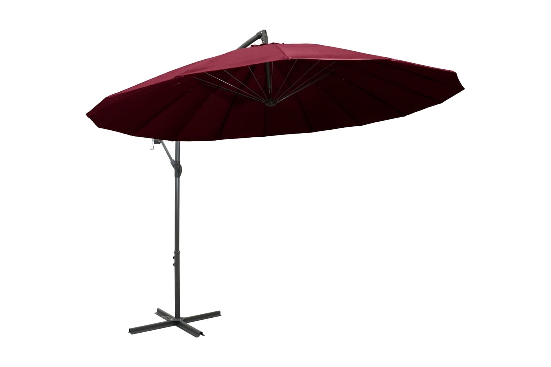 Hængende Parasol 3 m Aluminiumsstang Bordeaux - Rød - Havemøbler - Solafskærmning - Parasoller