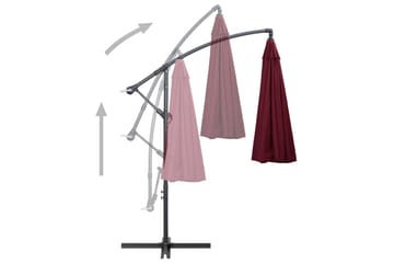 Hængende Parasol 3 m Aluminiumsstang Bordeaux - Rød - Havemøbler - Solafskærmning - Parasoller
