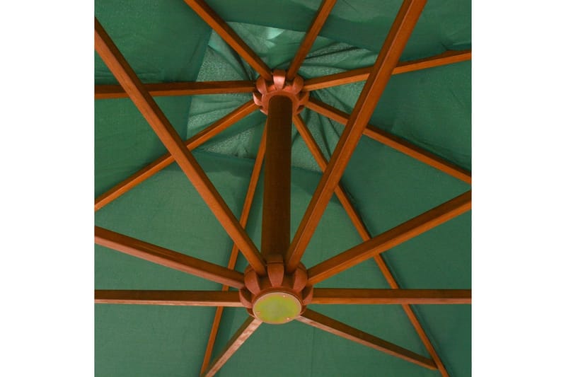 Hængende Parasol 300 X 300 Cm Træstang Grøn - Grøn - Havemøbler - Solafskærmning - Parasoller