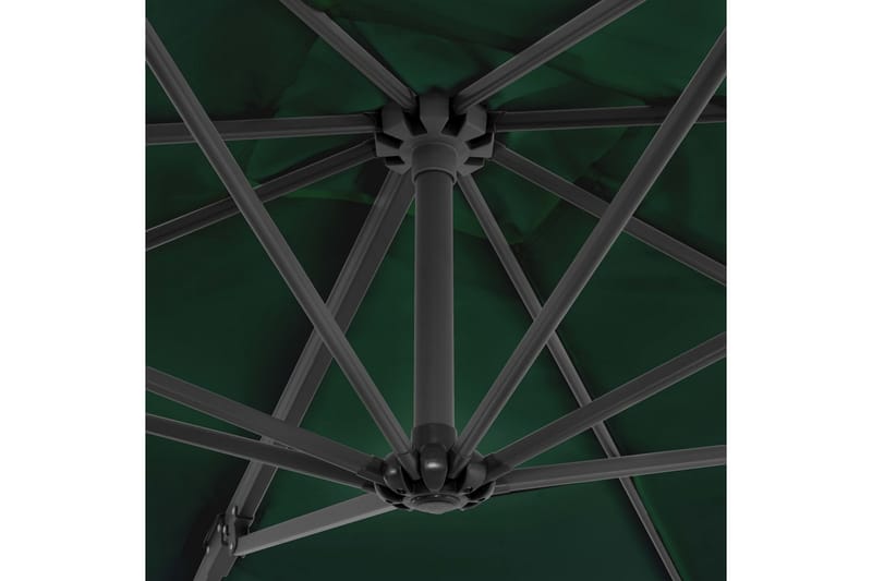 hængeparasol med aluminiumsstang 250 x 250 cm grøn - Hængeparasol