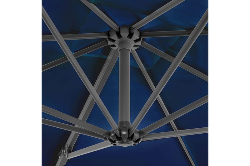 hængeparasol med aluminiumsstang 250x250 cm azurblå - Blå - Hængeparasol
