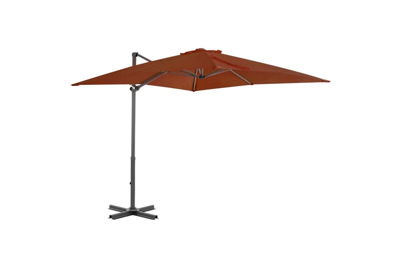 hængeparasol med aluminiumsstang 250x250 cm terrakotta - Rød - Havemøbler - Solafskærmning - Parasoller - Hængeparasol