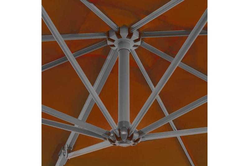 hængeparasol med aluminiumsstang 250x250 cm terrakotta - Rød - Hængeparasol