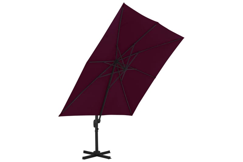 hængeparasol med aluminiumsstang 300x300 cm bordeauxfarvet - Rød - Havemøbler - Solafskærmning - Parasoller - Hængeparasol