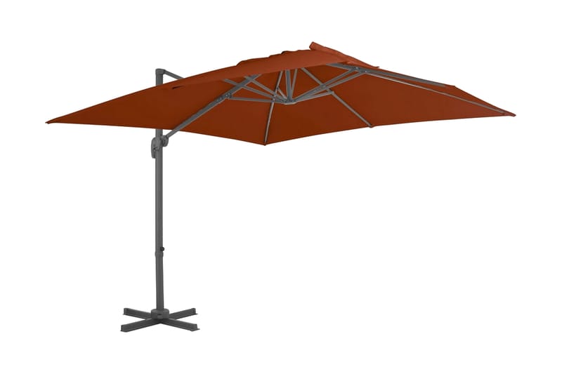 hængeparasol med aluminiumsstang 300x300 cm terrakotta - Havemøbler - Solafskærmning - Parasoller - Hængeparasol
