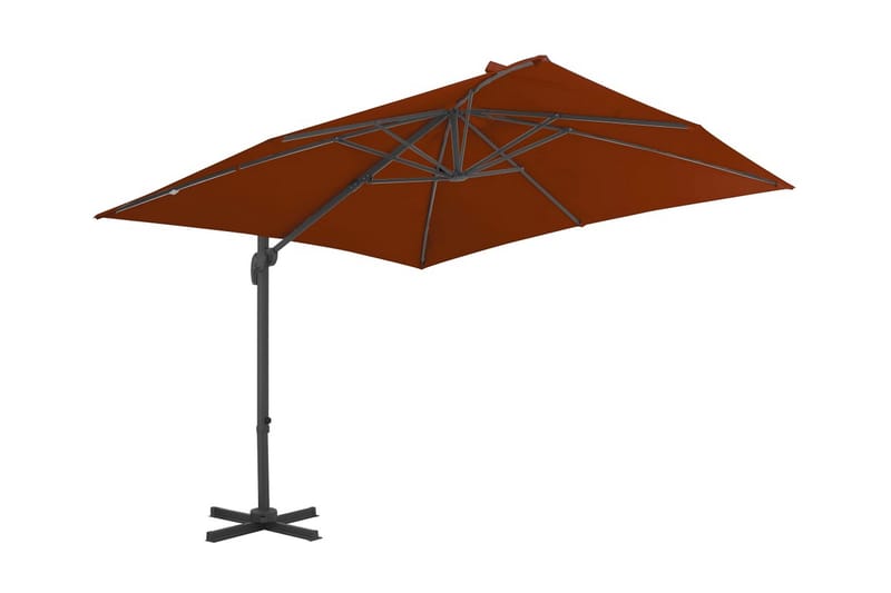 hængeparasol med aluminiumsstang 300x300 cm terrakotta - Havemøbler - Solafskærmning - Parasoller - Hængeparasol