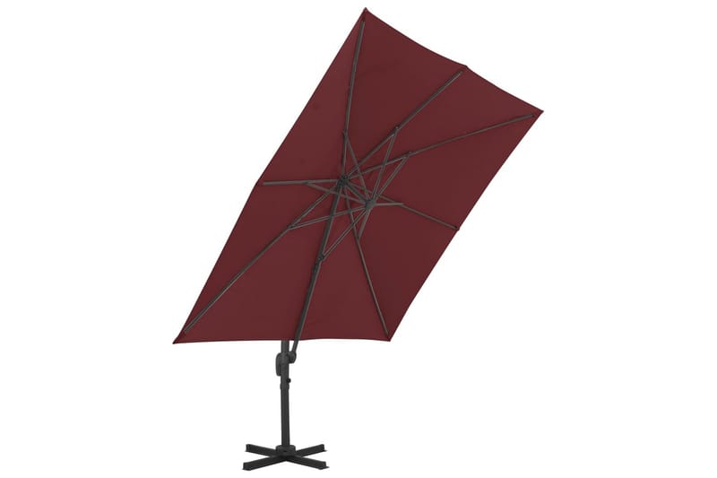 hængeparasol med aluminiumsstang 400x300 cm bordeauxfarvet - Rød - Havemøbler - Solafskærmning - Parasoller - Hængeparasol