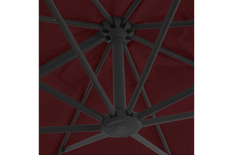 hængeparasol med aluminiumsstang 400x300 cm bordeauxfarvet - Rød - Hængeparasol