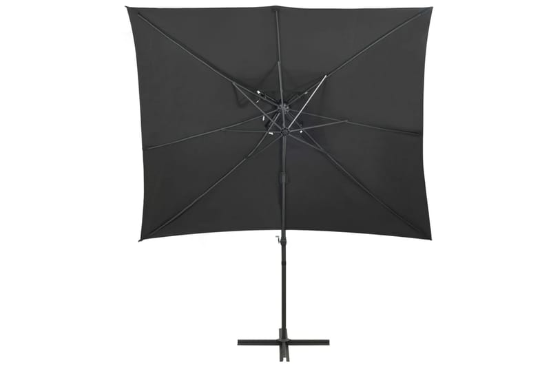 hængeparasol med dobbelt top 250x250 cm antracitgrå - Antracit - Havemøbler - Solafskærmning - Parasoller - Hængeparasol